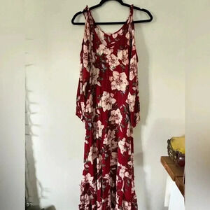 Women’s size small Easel maxi dress with cinch‎ tie floral party wedding summer